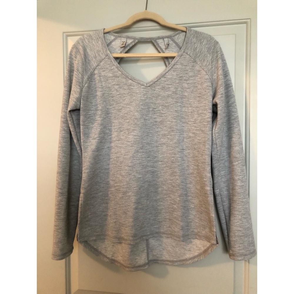 Z by Zella Keyhole Back High-Low Top (grey)